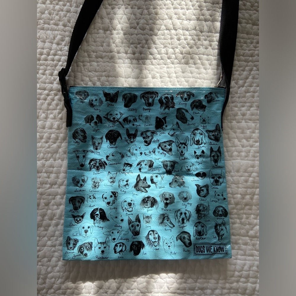 BlueQ messenger bag with dog portraits